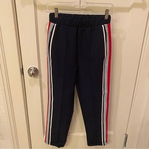 Zara navy/red/white striped trousers